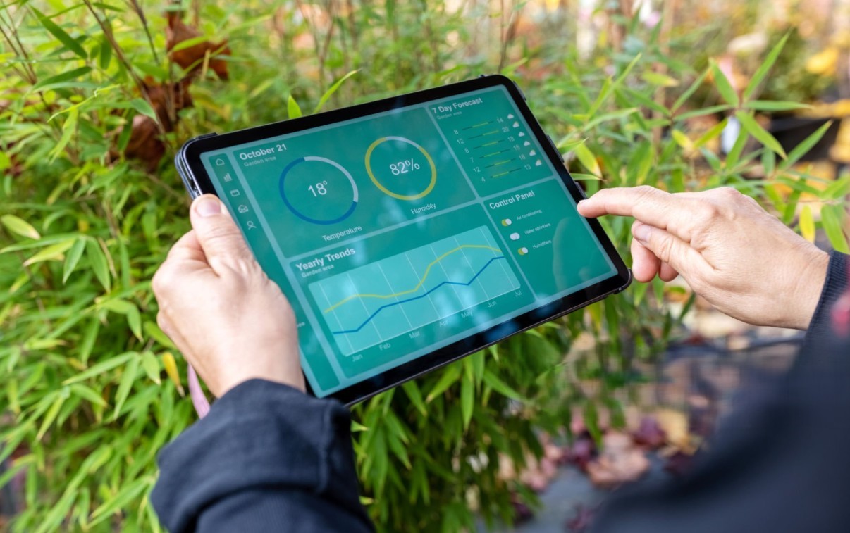 Person reviewing plans on a tablet